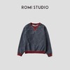 ROMI STUDIO”美式复古”棉质不规则撞色做旧套头卫衣 RWCASY5911【现货】 商品缩略图0