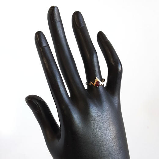 【天然正品】AU750双色金镶钻镶约0.33克拉水滴形红宝石（热情、忠诚）戒指 女士 12号（戒圈可改）101025NJM07现售价：1780特价 商品图7