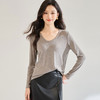 2025秋装新款修身长袖T恤简约通勤百搭圆领显瘦上衣打底衫！ 商品缩略图1