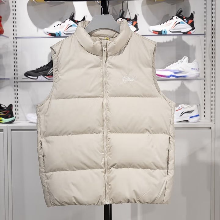 李宁男子冬季防泼水鹅绒羽绒服马甲AMRU003-6