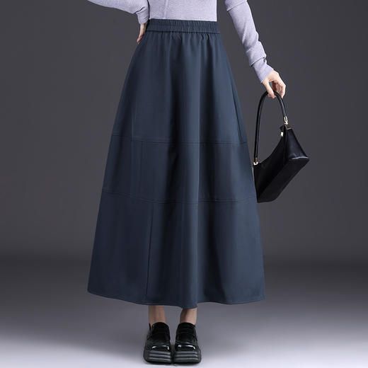 QYM 6992-Y时尚百搭高腰A字裙中长款大摆半身裙 商品图0