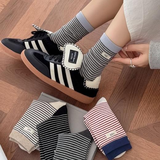分镜头秋冬新款袜子女中筒条纹日系ins潮流休闲棉袜（不单卖，3双起售） 商品图0