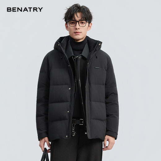 贝纳川冬季新品提花肌理连帽羽绒服ECF405268 商品图4