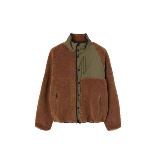 轻奢风 加厚保暖 男女同款羊羔绒拼接立领保暖夹克外套 商品图4