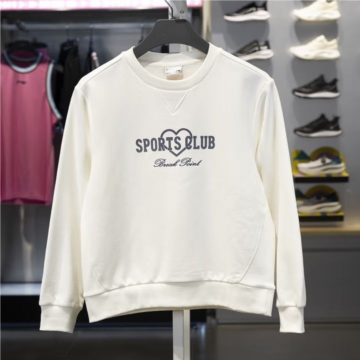 李宁女子冬季加绒套头卫衣AWDU446-1