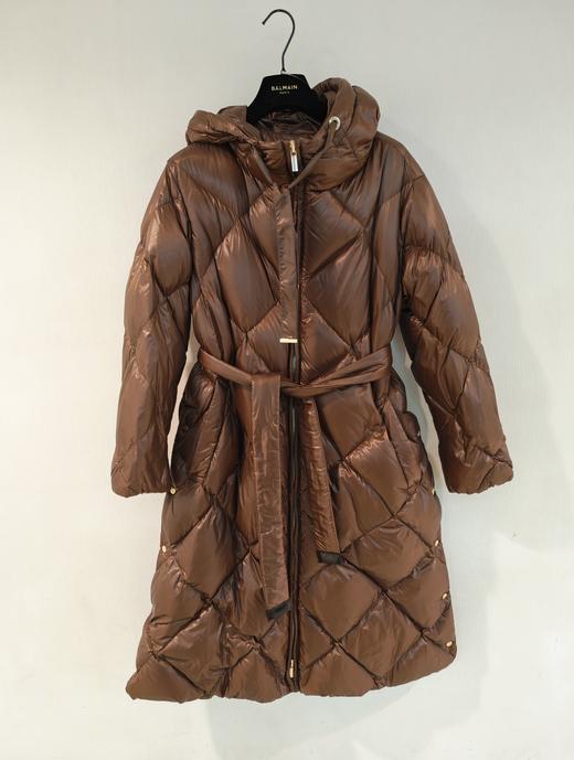 女款长款腰带连帽外套 商品图0