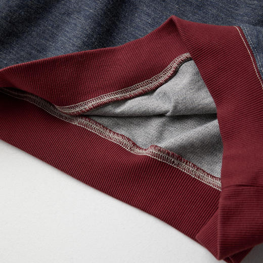 ROMI STUDIO”美式复古”棉质不规则撞色做旧套头卫衣 RWCASY5911【现货】 商品图4