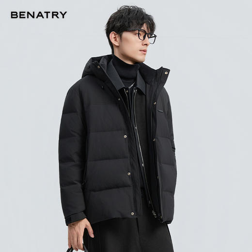 贝纳川冬季新品提花肌理连帽羽绒服ECF405268 商品图6