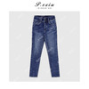 04-4潘依绣丁丁宠粉复古水洗猫须抓纹双扣小脚裤牛仔裤 S9656 商品缩略图1