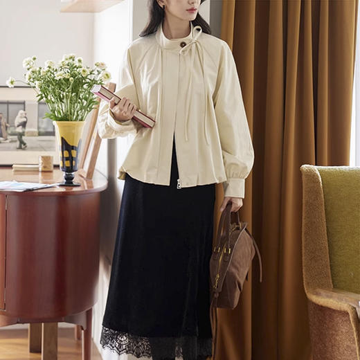 裁缝学苑AH80复古插件立领系带外套纸样风衣短款女装设计感打版裁剪 商品图6