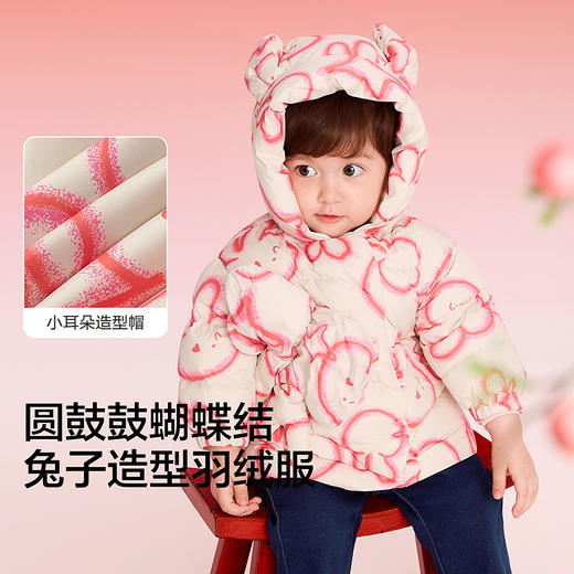 【balaOne】巴拉巴拉童装儿童羽绒服女童春装2025新款连帽外套萌 商品图3