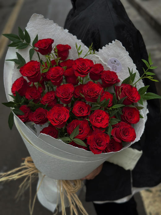 热恋 52支高原红。插花泥花束 商品图0