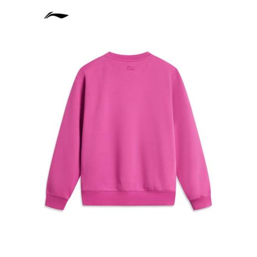 李宁女子草莓熊联名冬季加绒套头卫衣AWDU432-1玫红色 商品图1