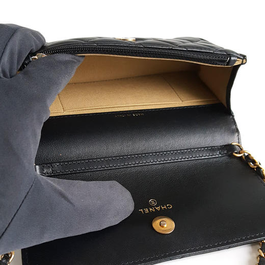 【95新】CHANEL香奈儿AP3071 B02916 9430523C 女士 黑金羊皮金球woc手机包链条包单肩包071025NJS07 商品图8