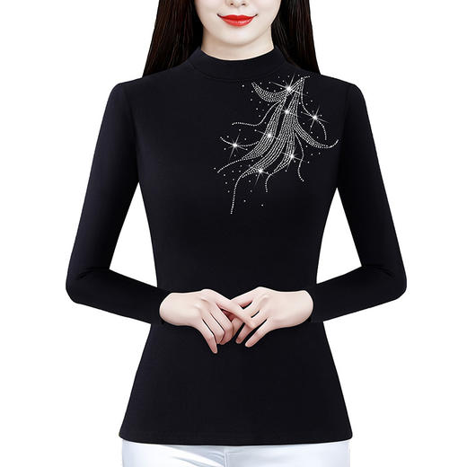 KQL 720G6733加绒加厚半高领打底衫修身显瘦上衣 商品图4