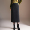 垂坠感毛呢直筒裙高腰开叉包臀一步裙，中长款显瘦半身裙MYX-MND-95868-L 商品缩略图2