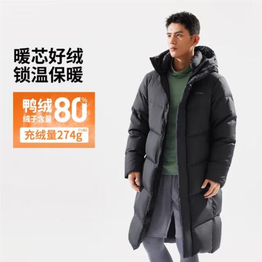 李宁男子冬季长款羽绒服外套AYMU095-1 商品图1