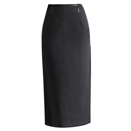 垂坠感毛呢直筒裙高腰开叉包臀一步裙，中长款显瘦半身裙MYX-MND-95868-L 商品图4