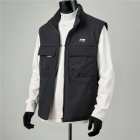 李宁男子冬季防风羽绒服马甲AMRU033-1