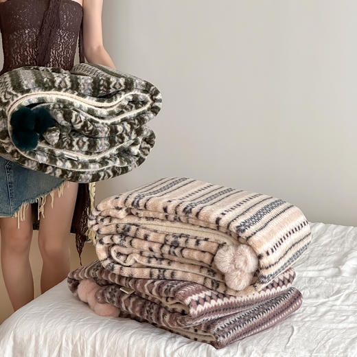 自然醒秋冬费尔岛双面盖毯午睡毯沙发毯床尾毯车载毯子MT 商品图12