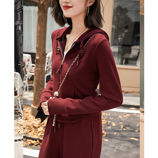 丁摩 秋冬新品女装两件套卫衣套装休闲含羊毛桑蚕丝5ZF-75309 商品图1