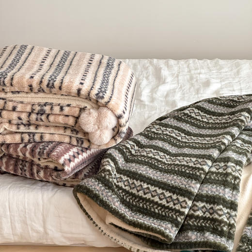 自然醒秋冬费尔岛双面盖毯午睡毯沙发毯床尾毯车载毯子MT 商品图13