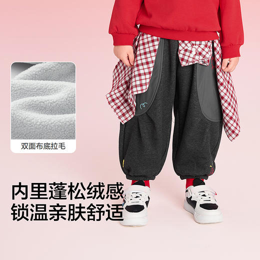 【balaOne】巴拉巴拉童装儿童长裤加绒男女童弯刀裤2025新款春装 商品图3