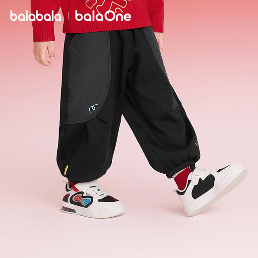 【balaOne】巴拉巴拉童装儿童长裤加绒男女童弯刀裤2025新款春装 商品图2
