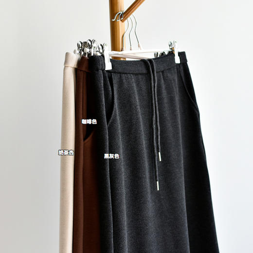 丁摩 【羊毛直筒裙】秋冬加绒加厚羊毛小A字宽松直筒中长半身裙子5ZF-C020 商品图3
