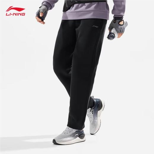 李宁男子冬季加绒保暖平脚运动裤AKLU555-1 商品图3