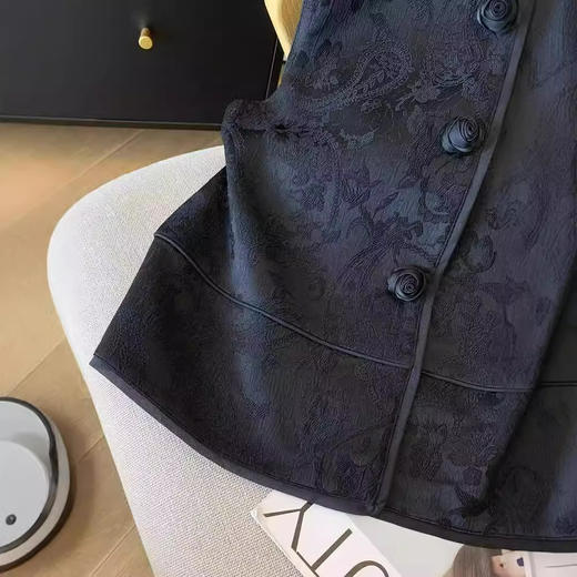 丁摩 新中式国风提花圆领马甲女春秋新款叠穿外搭无袖坎肩马夹5ZF-9477 商品图2