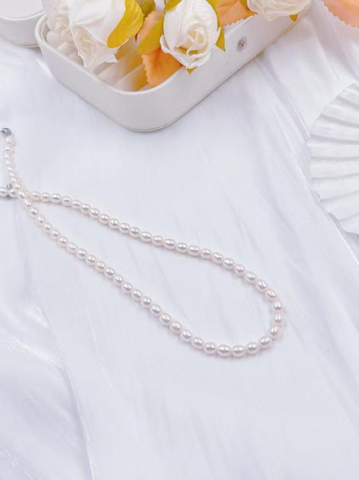 【春日福利】天然淡水珍珠项链 米形珠 满串 现货 商品图1