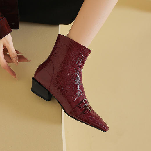 【预售5天】新款秋冬复古真皮气质英伦风靴子显瘦切尔西靴YS&7345 商品图2