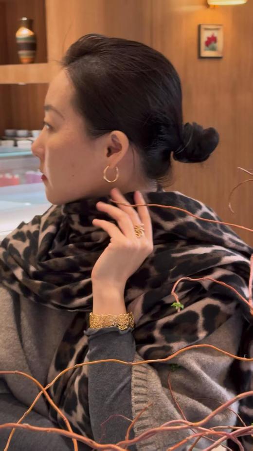 刘亦菲同款纯银镀24K真金Louise D经典素圈Hoop耳环 商品图6