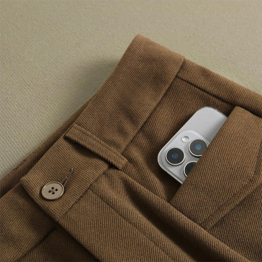 QYM 3516-Y妈妈装毛呢阔腿裤宽松休闲裤直筒裤 商品图3