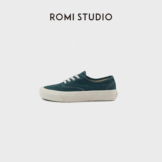 ROMI STUDIO“休闲百搭”墨蓝色水洗帆布硫化底低帮鞋 RWBAP31782 商品图1