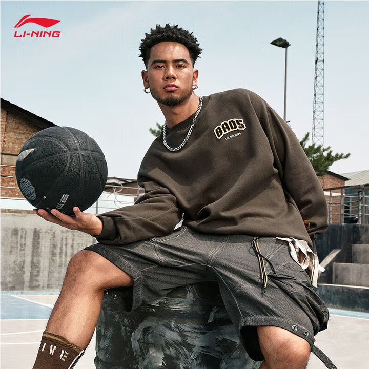 李宁男子冬季加绒套头卫衣AWDU515-4