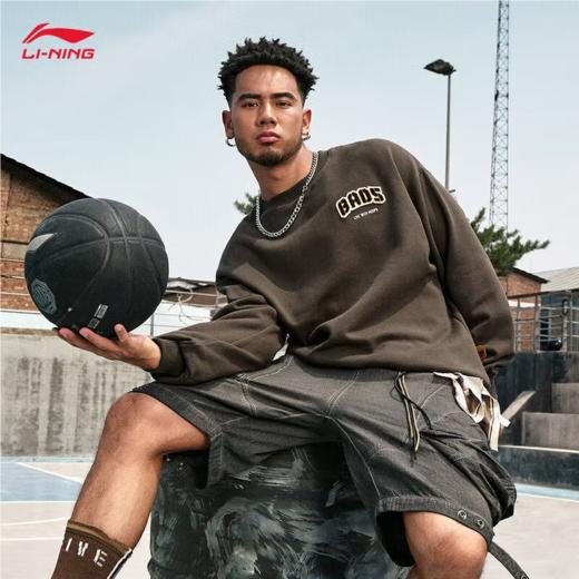 李宁男子冬季加绒套头卫衣AWDU515-4 商品图0