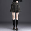 QYM 6989-Y时尚高腰A字短裙格子毛呢裙半身裙 商品缩略图0