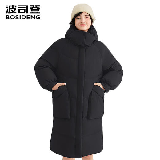 波司登2025新款羽绒服女长款加厚连帽B250245252 商品图0