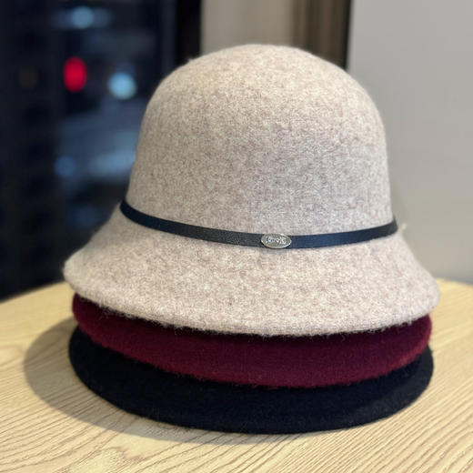 丁摩 高级感羊毛呢礼帽女秋冬法式复古英伦显脸小渔夫帽圆顶盆帽5ZF-10202 商品图0