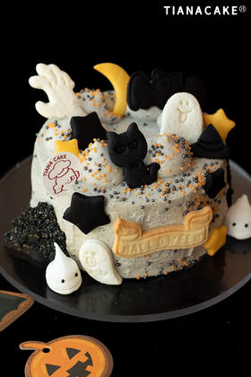 🎃黑喵魔法咒语🪄(五寸黑芝麻蛋糕）