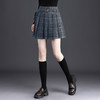 QYM 6989-Y时尚高腰A字短裙格子毛呢裙半身裙 商品缩略图1
