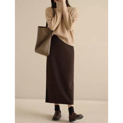 下单3-5天发货！ORIGNAL&CO 醋酸羊毛直筒裙 醋酸羊毛加绒面料，⁤柔软丝滑，防寒保暖​，四骨收腰设计，A字版型，⁮显瘦遮胯 商品图6