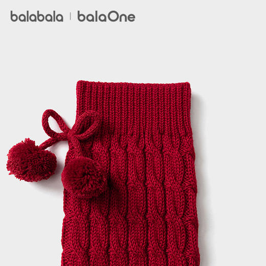 【balaOne】巴拉巴拉儿童袜子春秋女袜套含羊毛堆堆袜套绞花甜美 商品图2