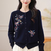 QF 62-743A圆领洋气绣花外套羊毛开衫宽松上衣 商品缩略图2