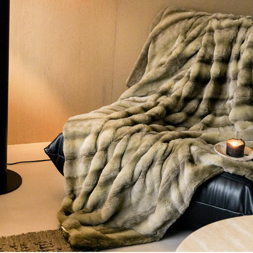 自然醒秋冬高奢融雪兔貂毛毯MT 商品图3