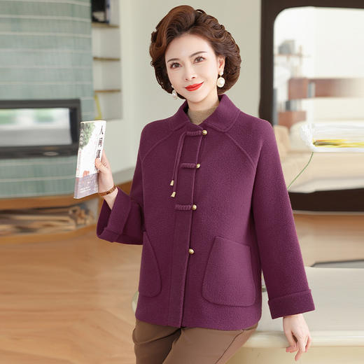 Q1108中式女装洋气国风中老年外套秋冬新款盘扣宽松舒适休闲妈妈装上衣 商品图2