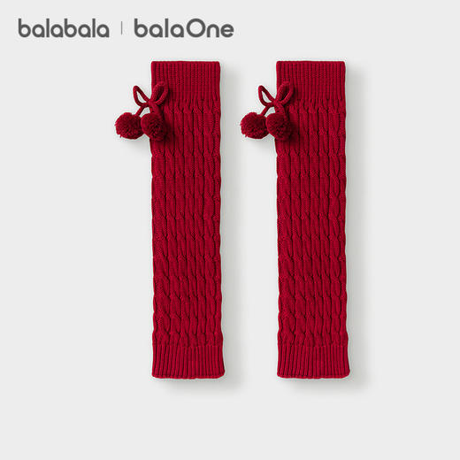 【balaOne】巴拉巴拉儿童袜子春秋女袜套含羊毛堆堆袜套绞花甜美 商品图0