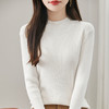丁摩 不起球纯棉针织毛衣女秋冬新款修身内搭半高领全棉线打底衫上衣5ZF-030 商品缩略图4